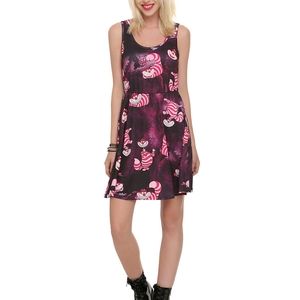 HOT TOPIC Cheshire Cat Alice in Wonderland Disney Skater Dress
